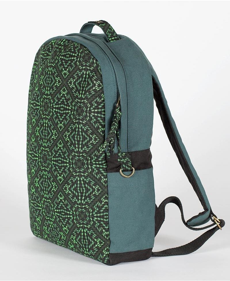 hexagon-round-canvas-backpack-laptop-bag