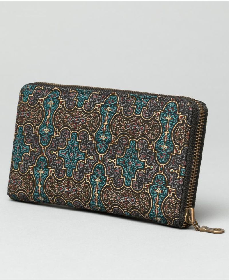 psy trance festival women purse wallet with strap tribal shipibo
