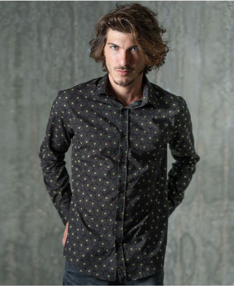 trippy button down shirt for men psychedelic clothing for guys