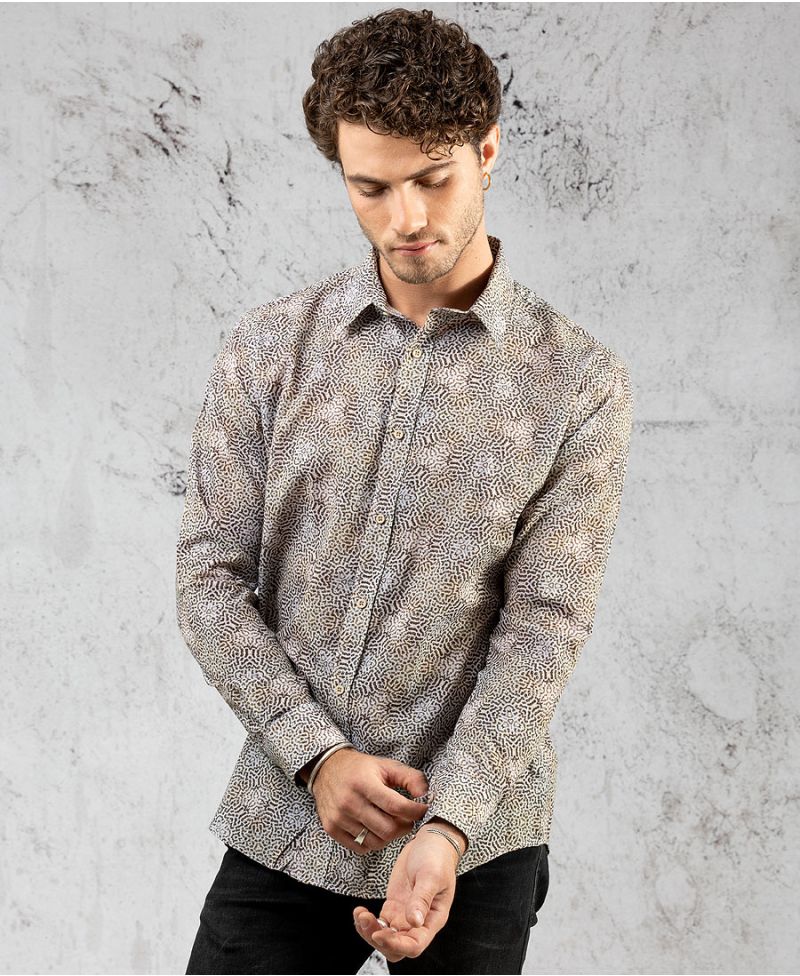 Alternative men button up shirt long sleeve