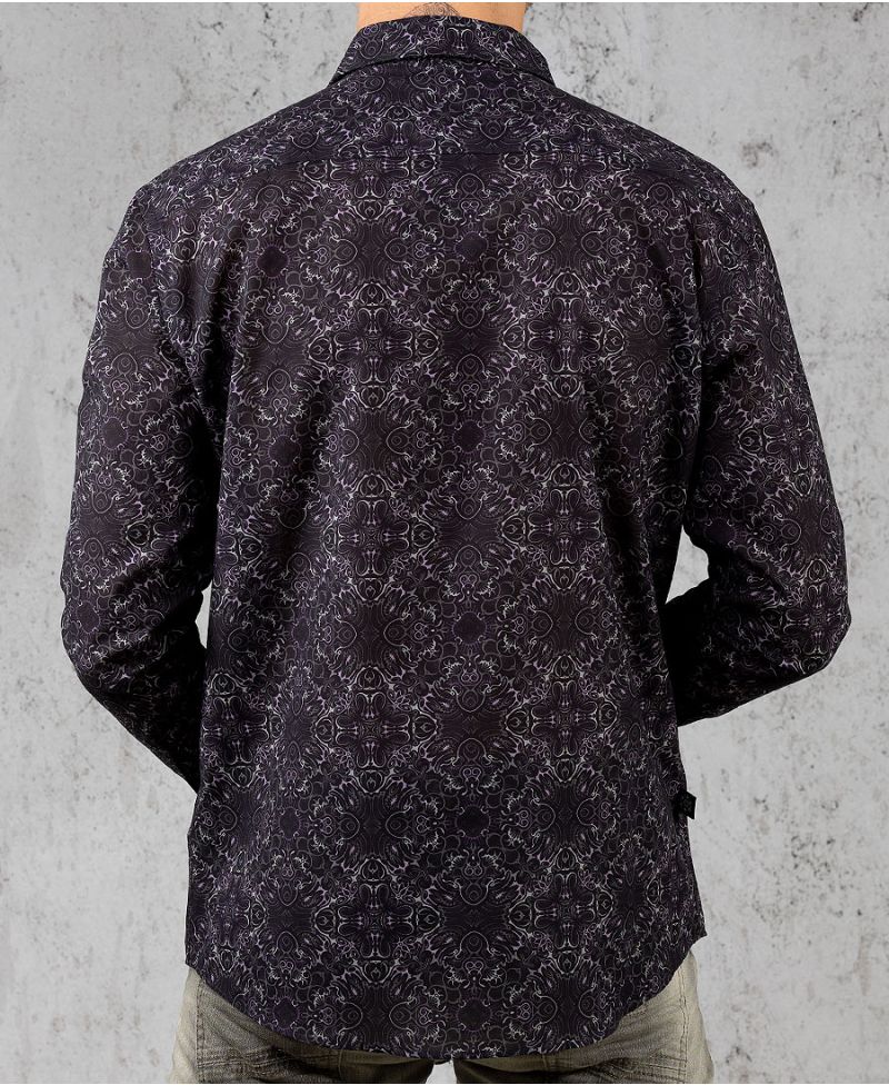 Virus / Black Button Shirt- Long Sleeve