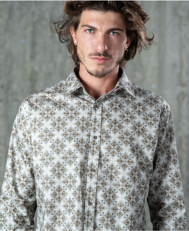 Squarcle Button Shirt- Long Sleeve