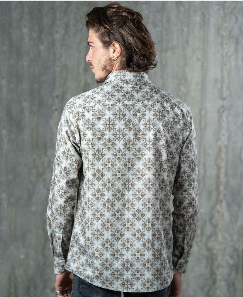 Squarcle Button Shirt- Long Sleeve