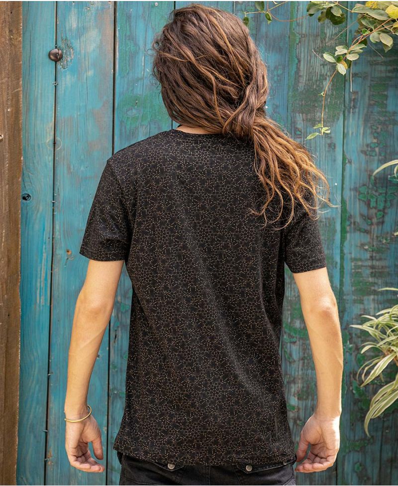 LSD Molecule shirt for men full print black and gold