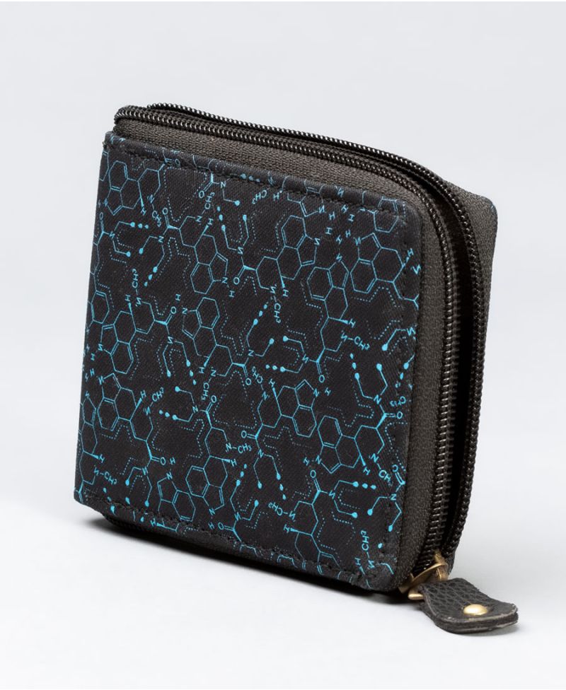 LSD Molecule Mens Zip Wallet / Blue