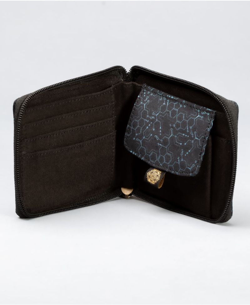 LSD Molecule Mens Zip Wallet / Blue