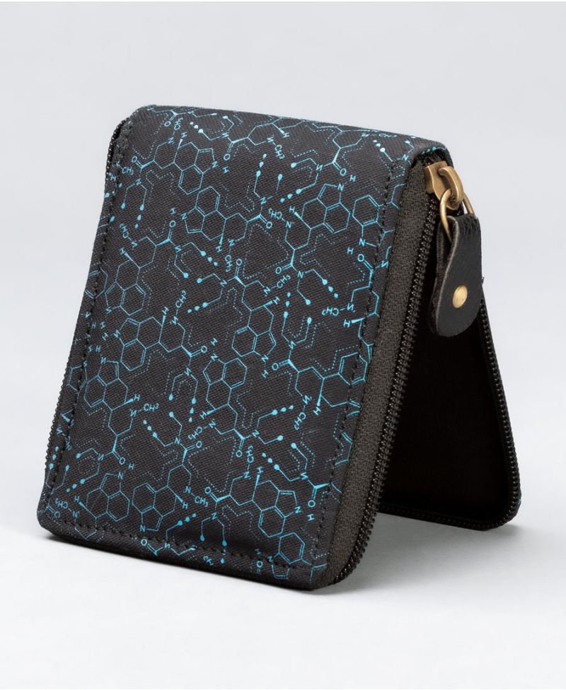 LSD Molecule Mens Zip Wallet / Blue