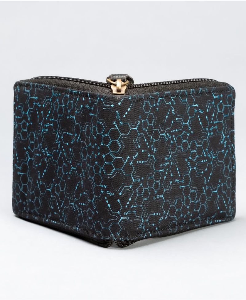 LSD Molecule Mens Zip Wallet / Blue