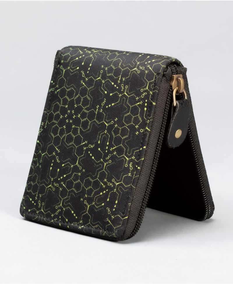 LSD Molecule Mens Zip Wallet / Green