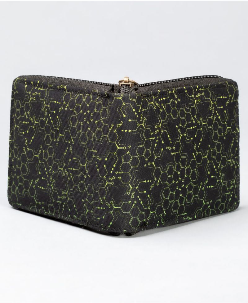 LSD Molecule Mens Zip Wallet / Green