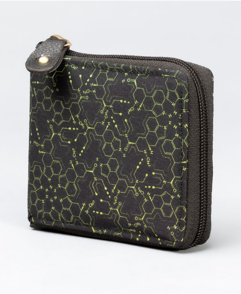 LSD Molecule Mens Zip Wallet / Green