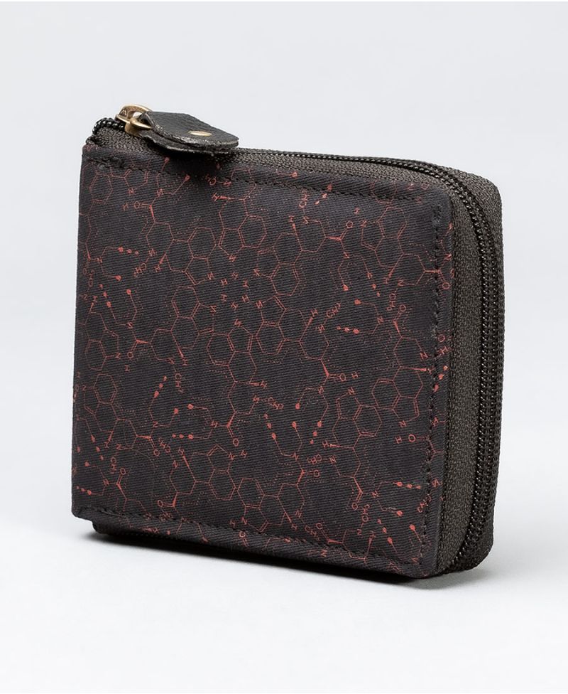 LSD Molecule Mens Zip Wallet / Red