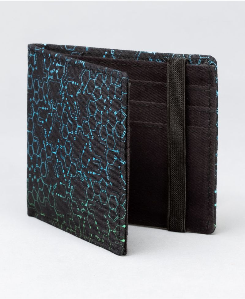 LSD Molecule Mens Slim Wallet / Blue Green