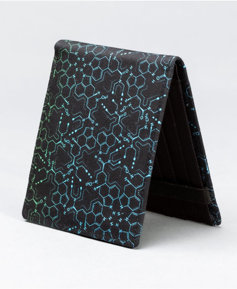 LSD Molecule Mens Slim Wallet / Blue Green