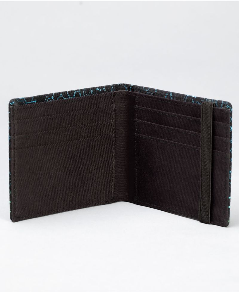 LSD Molecule Mens Slim Wallet / Blue Green