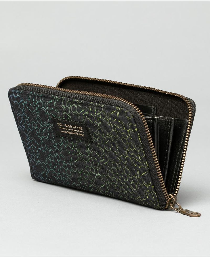 LSD Molecule Women Wallet ➟ Blue Green