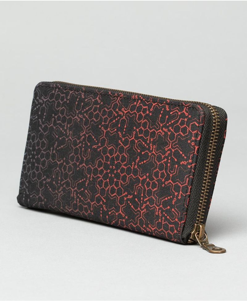 canvas wallet red