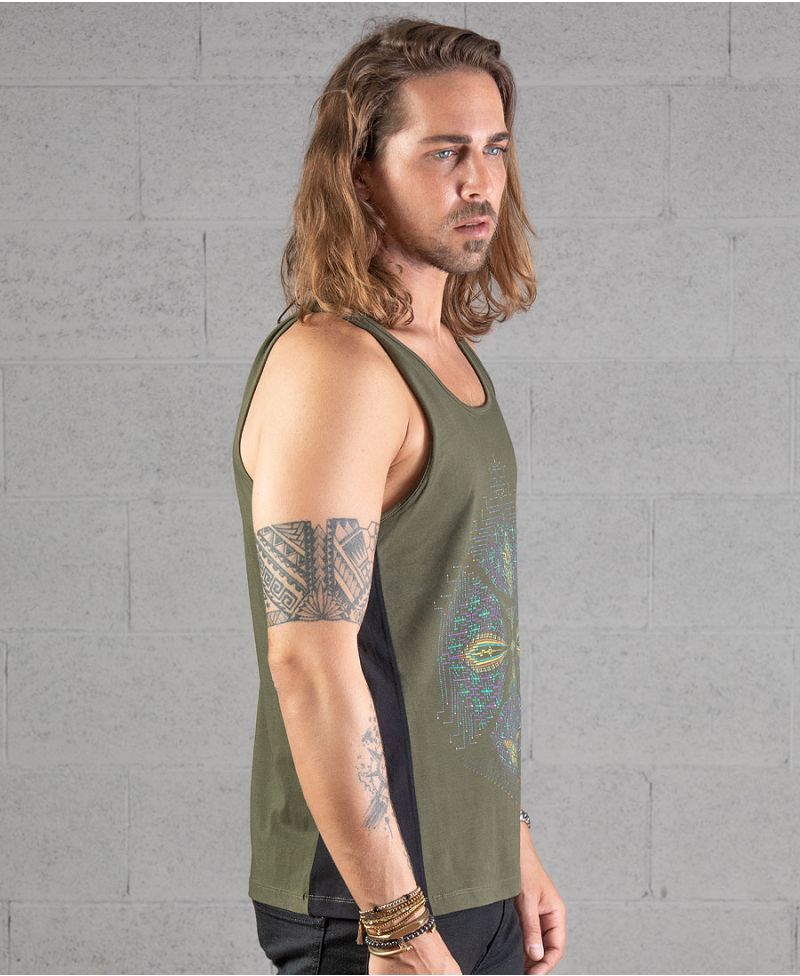 Sikuli Tank Top ➟ Black + Green