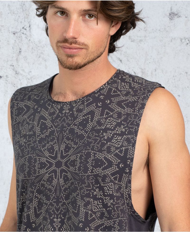 Mandala Print Tank Top for men Tribal wear 