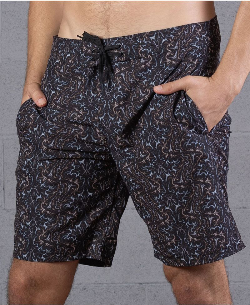 Abstract Print Board Shorts For Men Trunks Swimwear