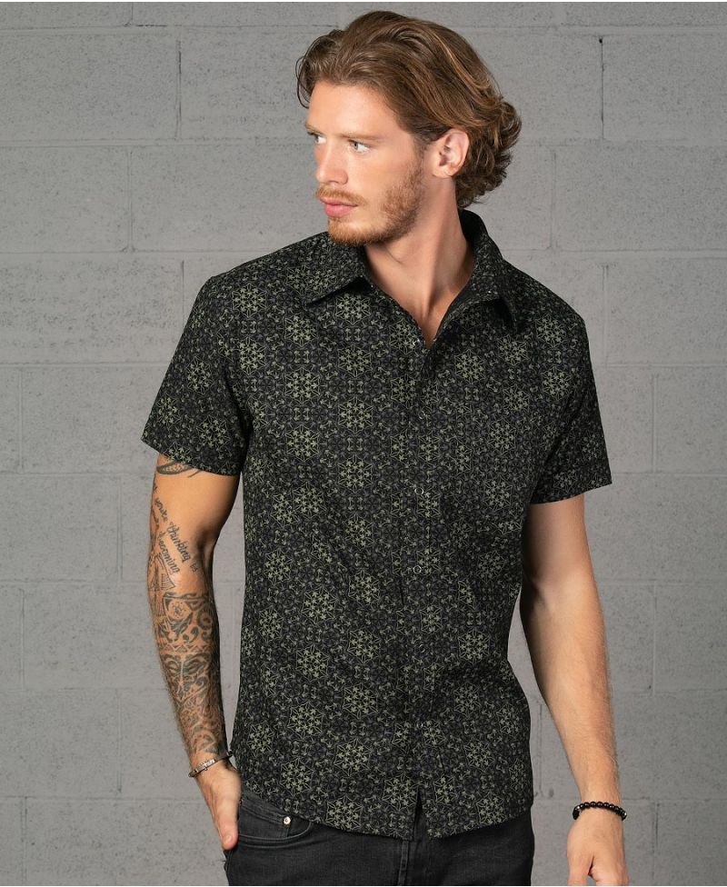 Psychedelic Clothing Mens Button Down Shirts Button Up Short Sleeves