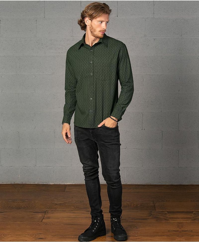 Atomic Long Button Shirt ➟ Black