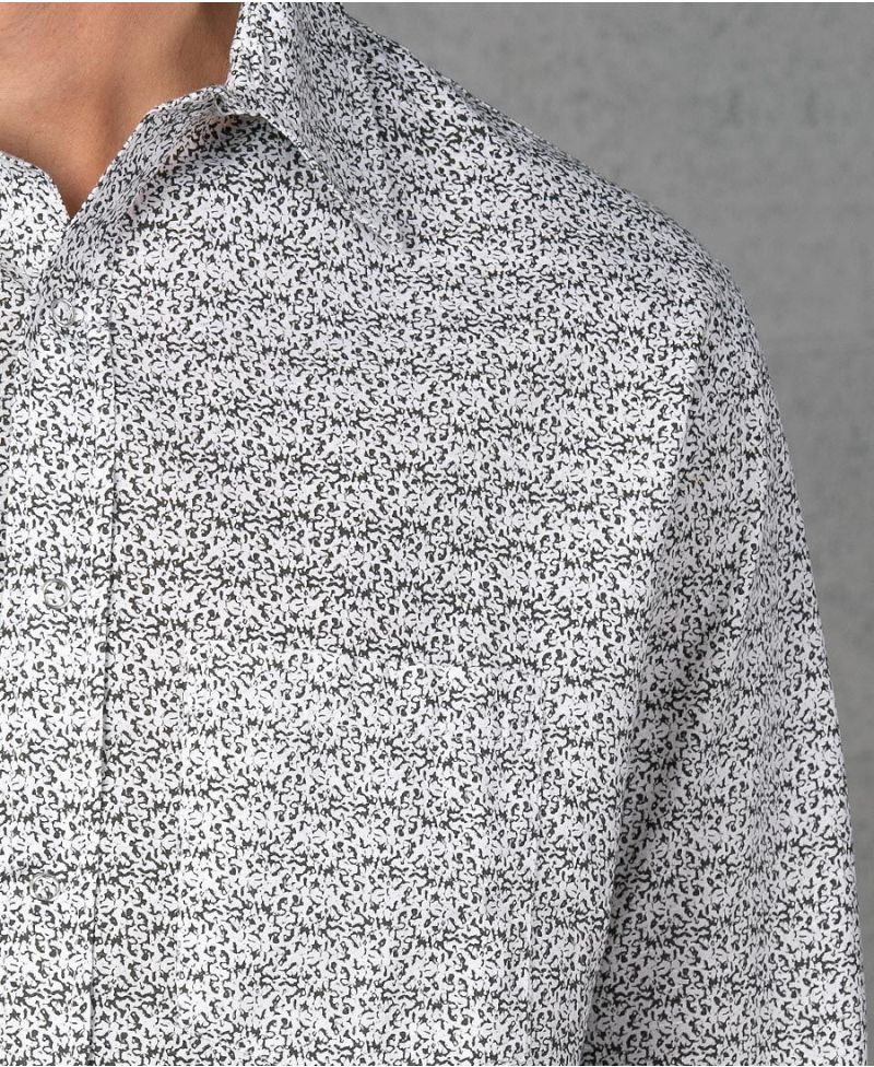 Rudraksha Long Button Shirt ➟ White
