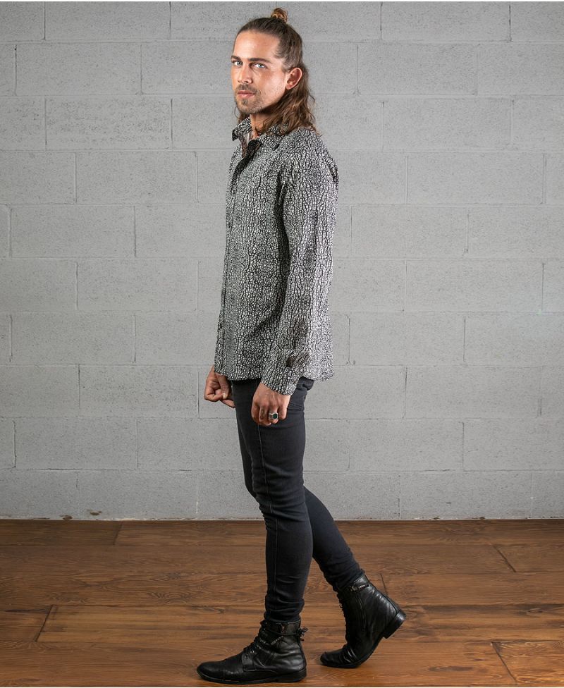 Melon Long Button Shirt ➟ Grey