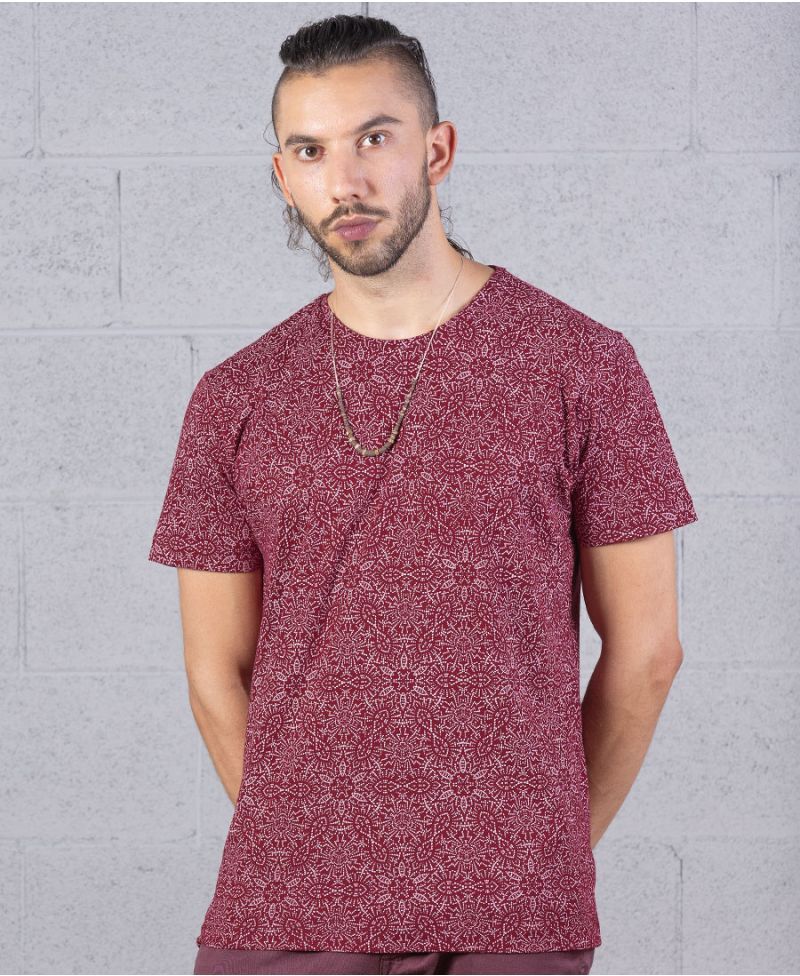 Psychedelic shirt for men full print red