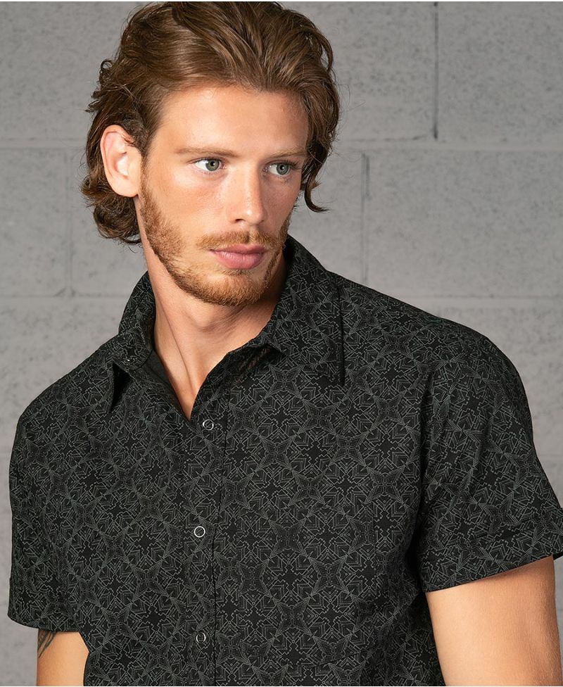 Squarcle Button Shirt ➟ Black