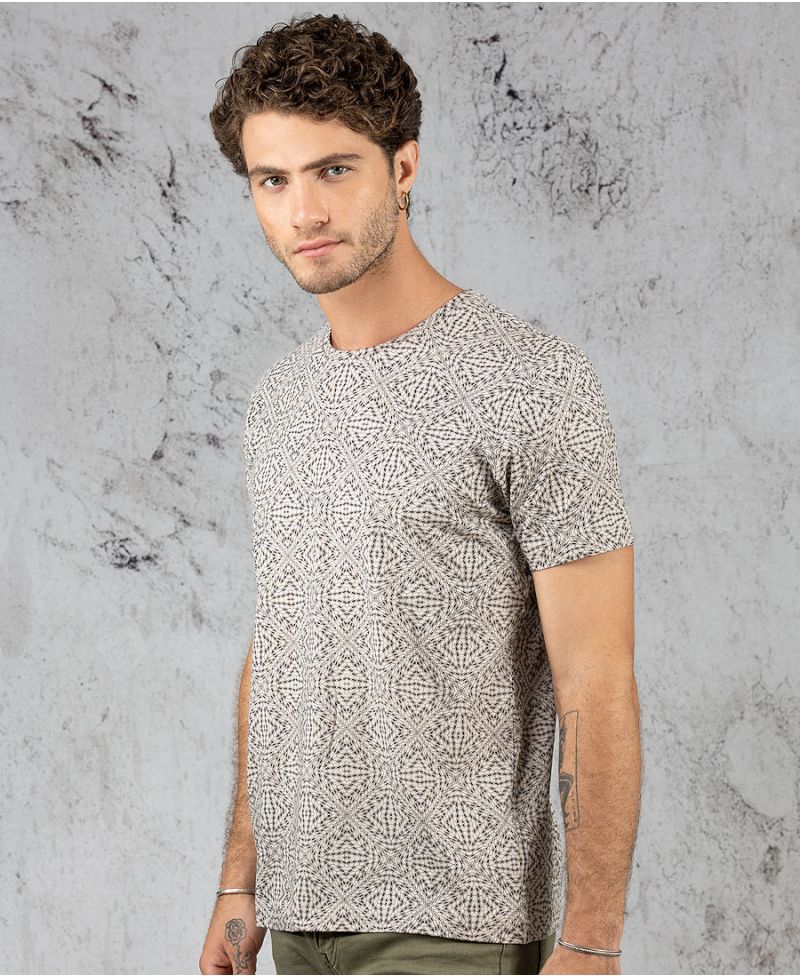 Hexagon T shirt for men full printed cotton tee