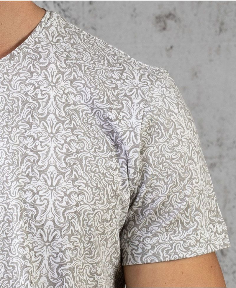 Textured white shirt for men full print 