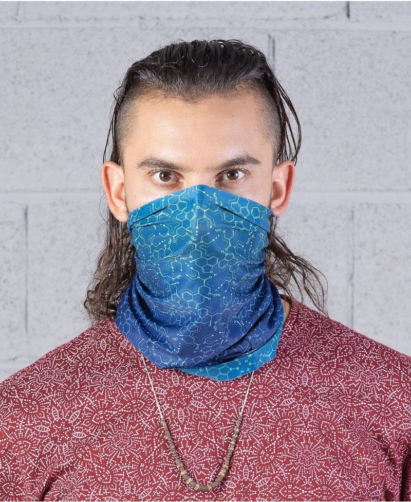 Multifunctional Bandana ➟ LSD Molecule / Blue