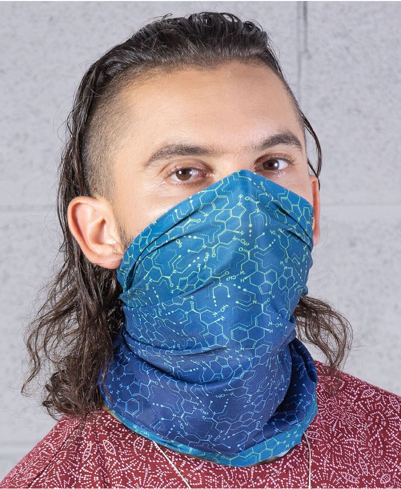 Multifunctional Bandana ➟ LSD Molecule / Blue