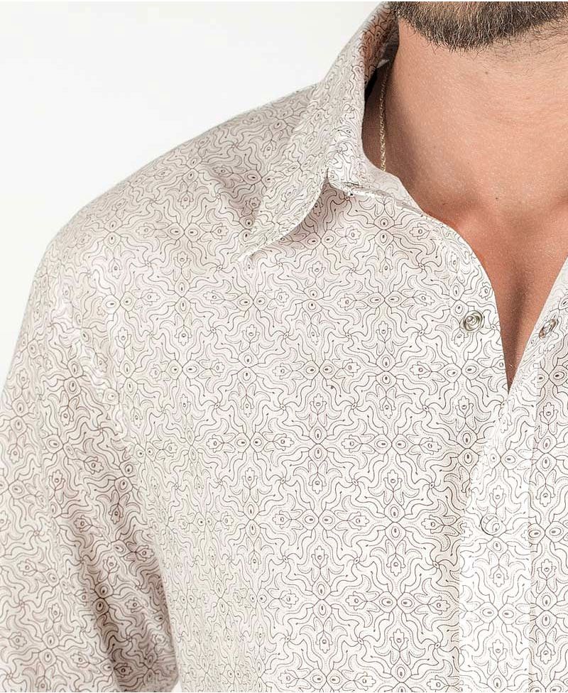 Hamsa Long Button Shirt ➟ White
