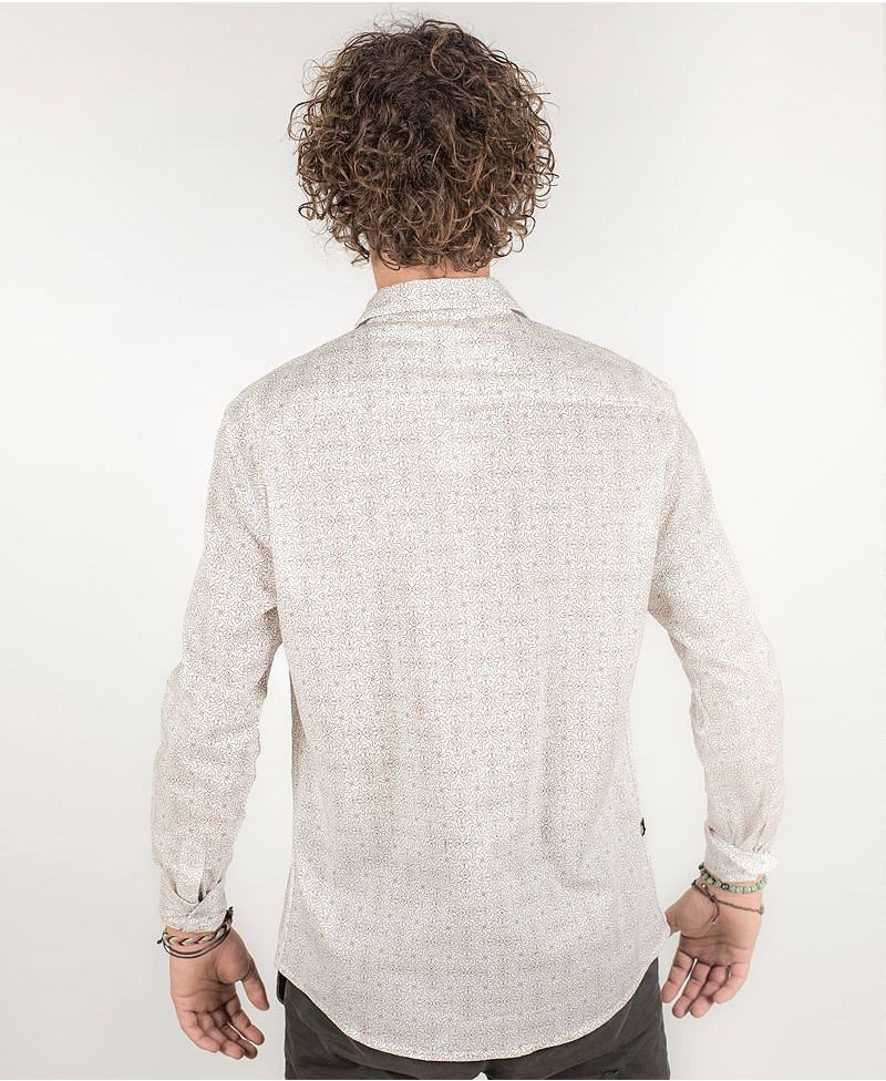 Hamsa Long Button Shirt ➟ White