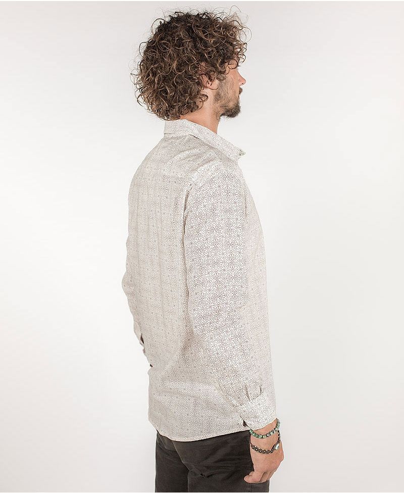 Hamsa Long Button Shirt ➟ White
