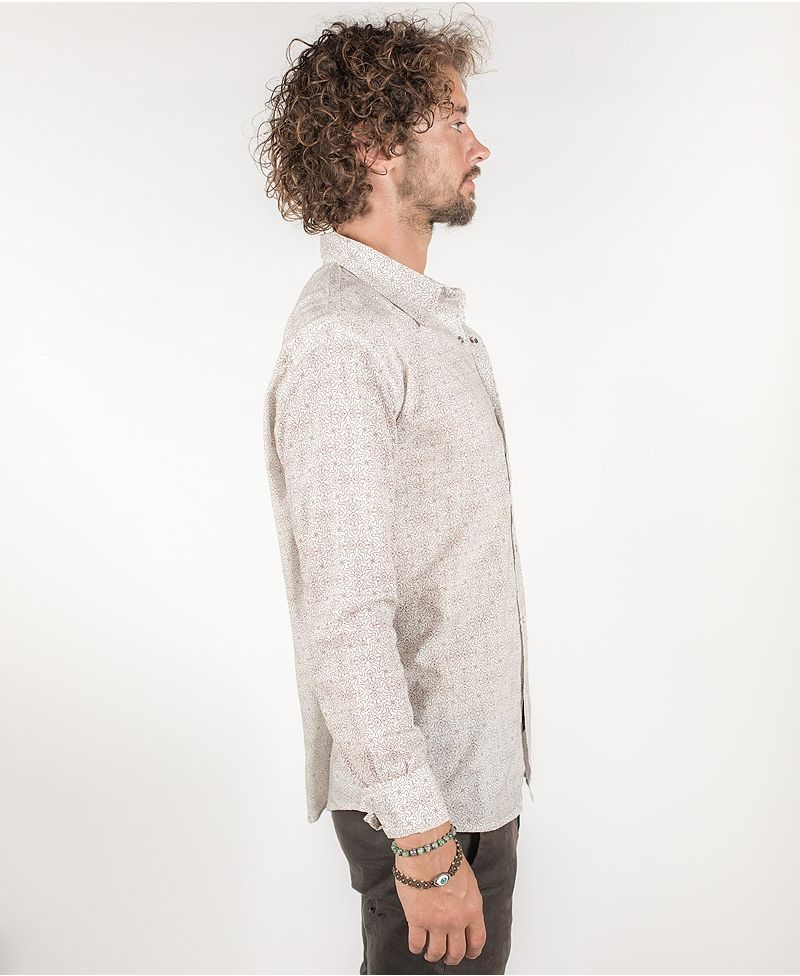 Hamsa Long Button Shirt ➟ White