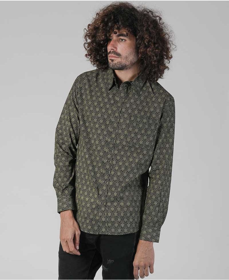 Kubic Long Button Shirt ➟ Black