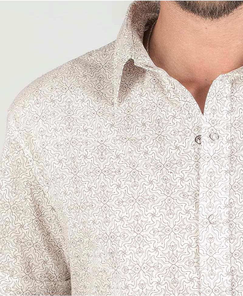 Hamsa Button Shirt ➟ White