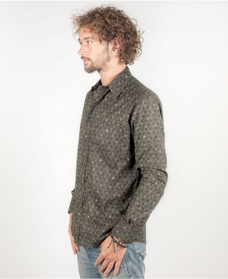 Beez Long Button Shirt ➟ Black