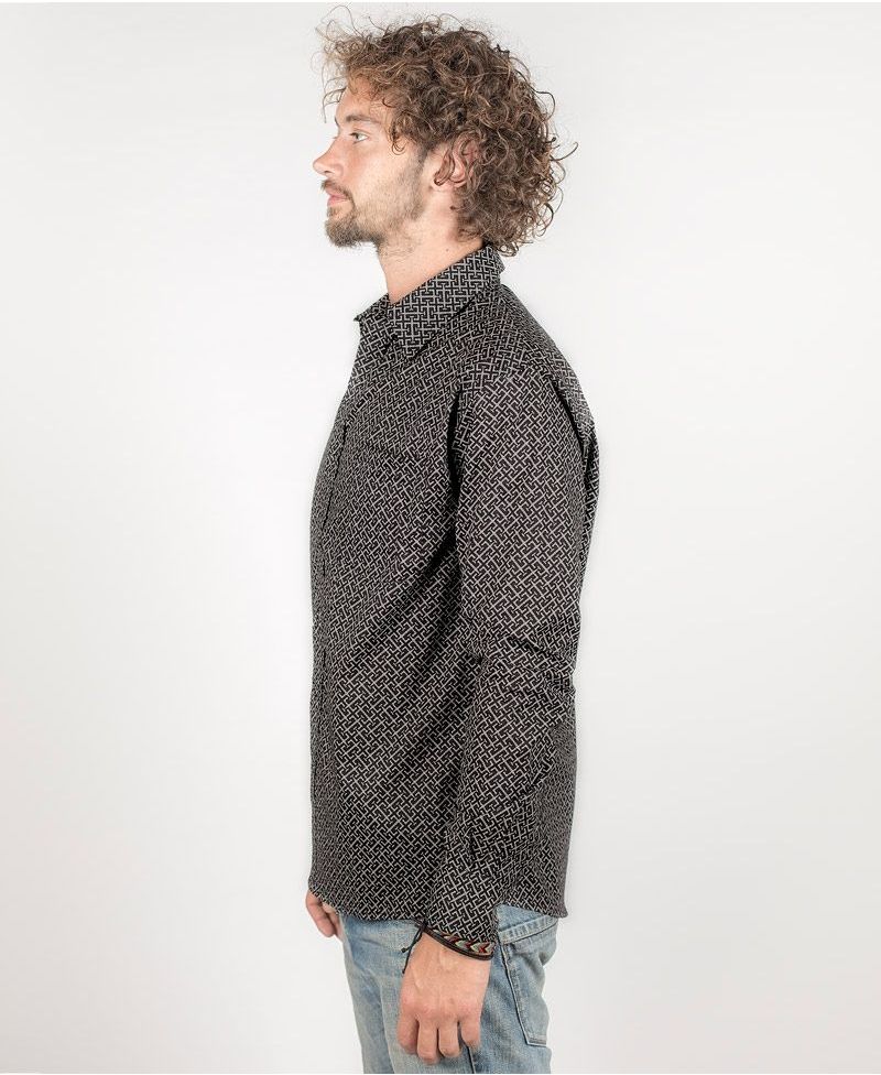 InOut Long Button Shirt ➟ Black