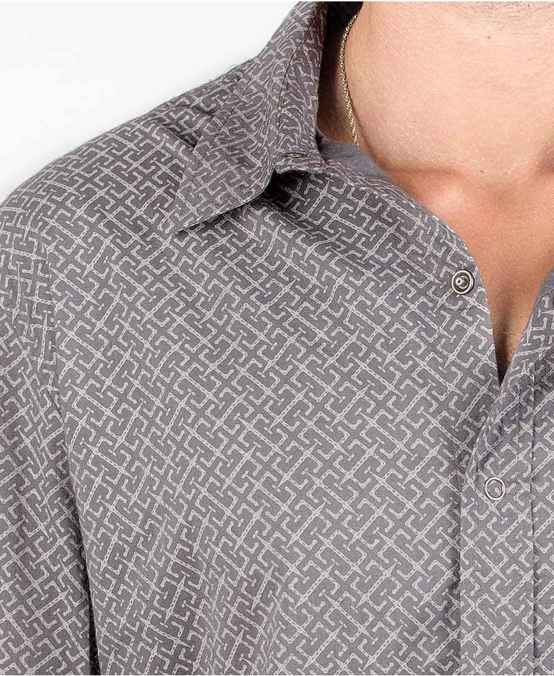 InOut Long Button Shirt ➟ Grey