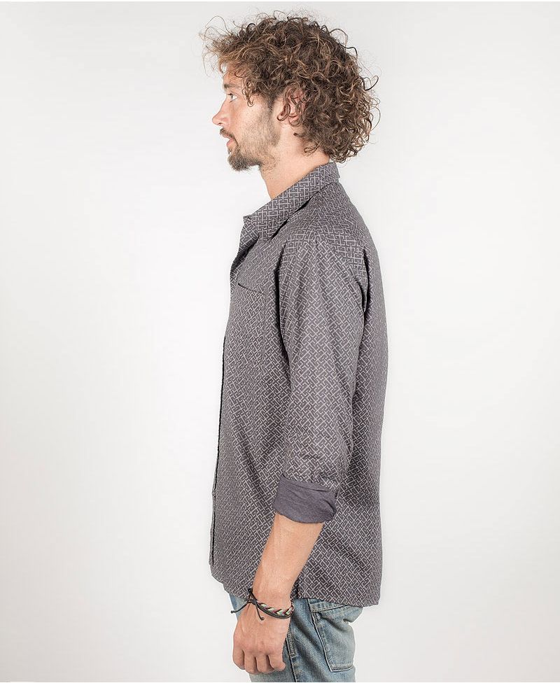 InOut Long Button Shirt ➟ Grey