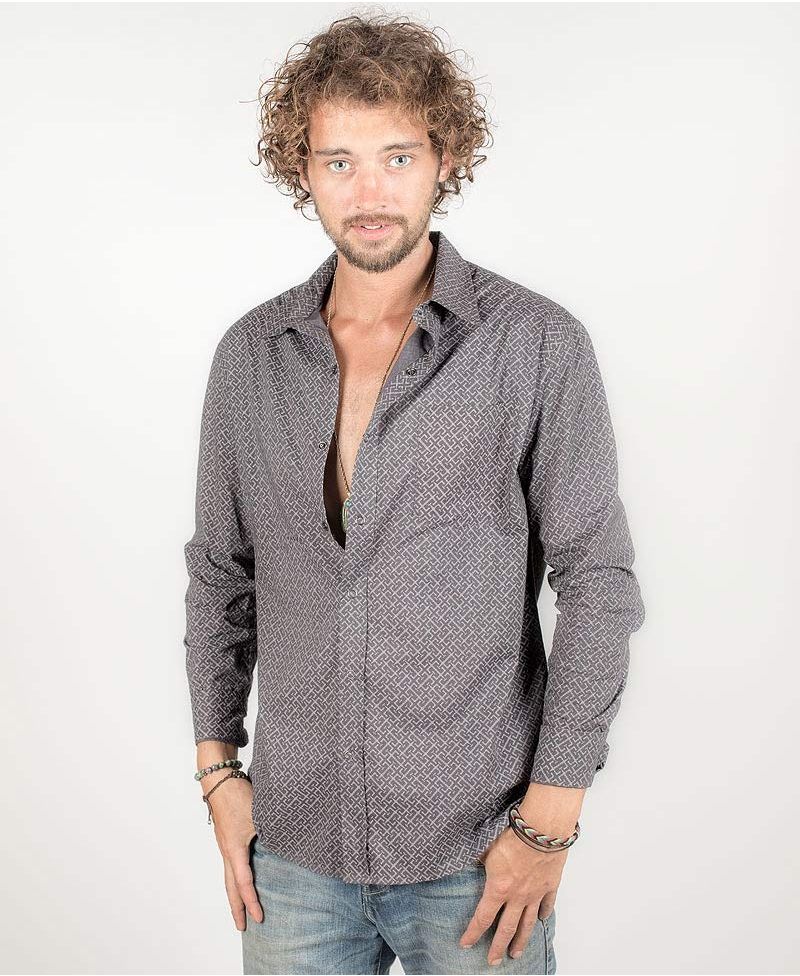 InOut Long Button Shirt ➟ Grey