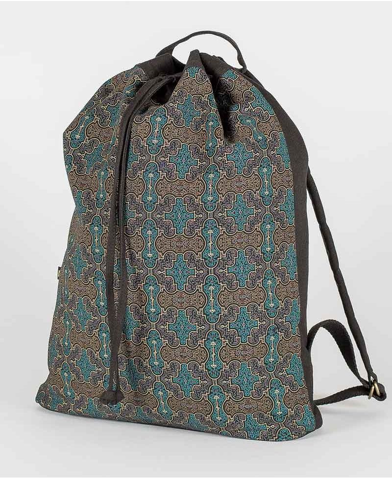 psy trance festival drawstring backpack canvas sack bag shipibo