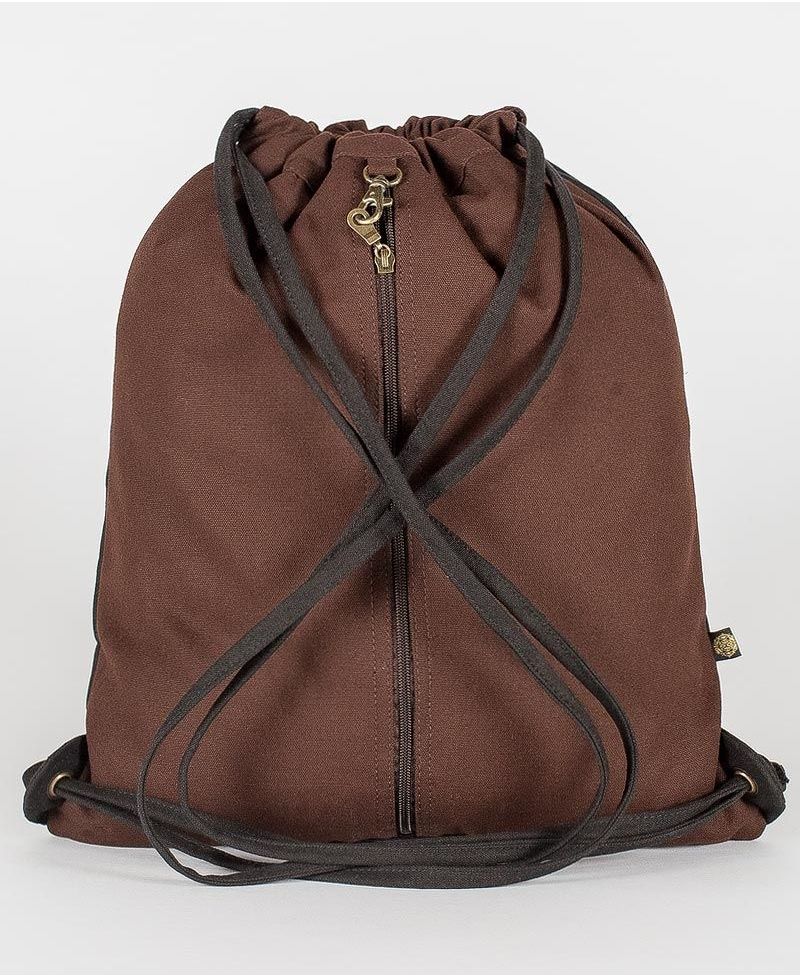 Hamsa Drawstring Backpack ➟ Black & Brown