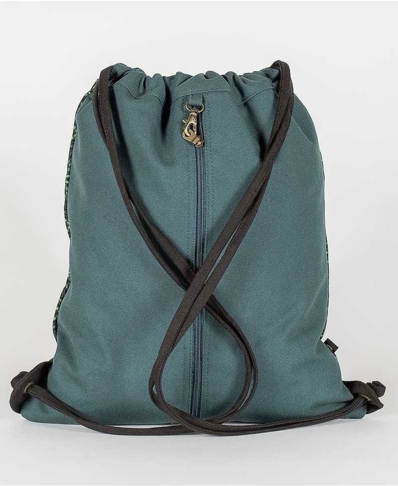 Hexit Drawstring Backpack ➟ Black & Green