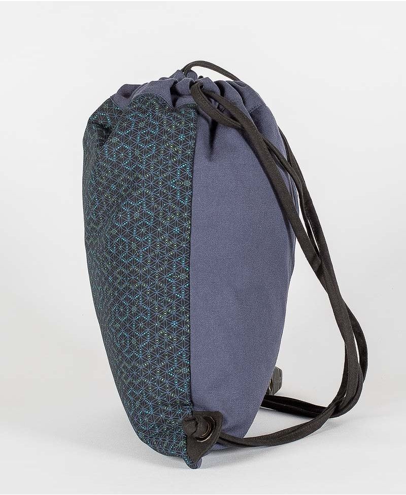Seeds Drawstring Backpack ➟ Black & Blue
