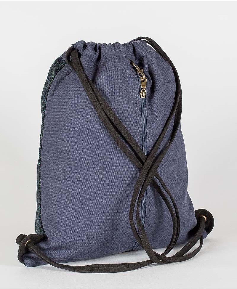 Seeds Drawstring Backpack ➟ Black & Blue